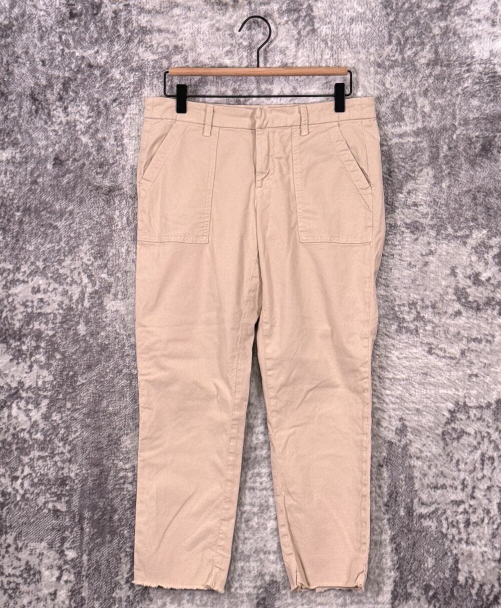 Frank & Eileen Blackrock Pants 4 Womens Italian Twill Straight Leg Utility